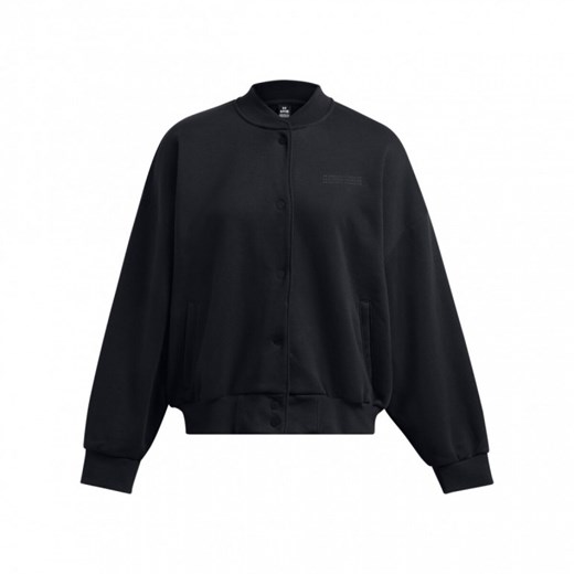 Damska kurtka przejściowa Under Armour UA Icon Flc Varsity Jkt - czarna ze sklepu Sportstylestory.com w kategorii Kurtki damskie - zdjęcie 185557791