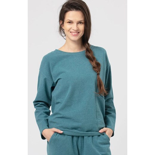 Ciepła bluza domowa turkusowa Hot Touch LHB 729 3, Kolor turkusowy, Rozmiar S, Key ze sklepu Intymna w kategorii Bluzy damskie - zdjęcie 185558211