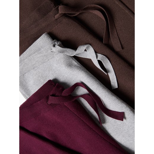 Reserved - Dzianinowe spodnie z wiskozą - brązowy Reserved L Reserved