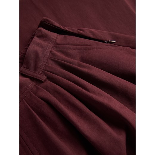 Reserved - Spódnica midi z lyocellem - mahoniowy Reserved XL Reserved