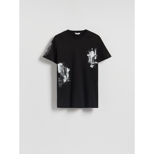 Reserved - T-shirt regular z nadrukiem - czarny ze sklepu Reserved w kategorii T-shirty męskie - zdjęcie 185559060