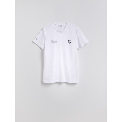 Reserved - T-shirt regular z nadrukiem - biały ze sklepu Reserved w kategorii T-shirty męskie - zdjęcie 185559070