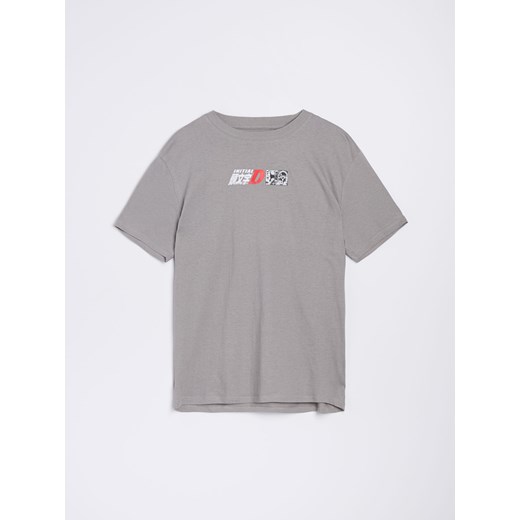 Sinsay - Koszulka z nadrukiem Initial D Elyaf - szary Sinsay M Sinsay