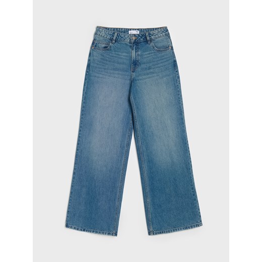 Sinsay - Jeansy wide leg - niebieski Sinsay 36 Sinsay