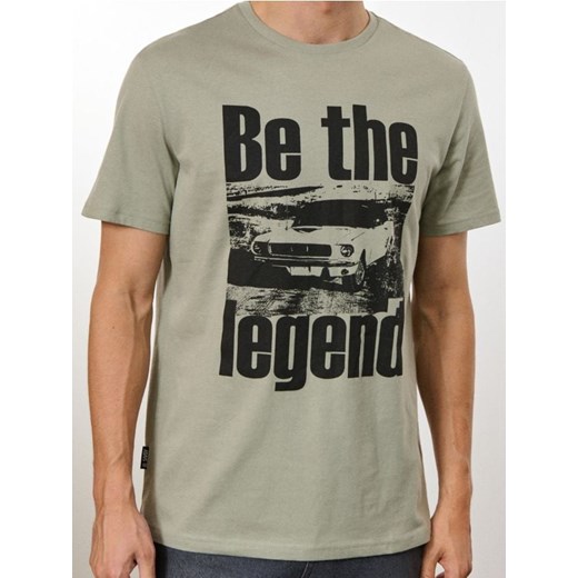 Sinsay - Koszulka z nadrukiem - zielony ze sklepu Sinsay w kategorii T-shirty męskie - zdjęcie 185559980