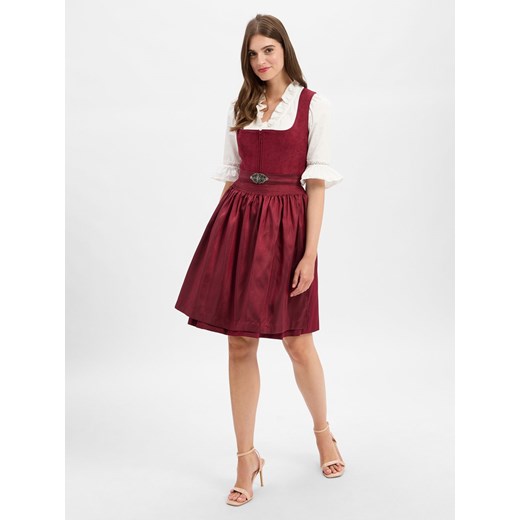 Krüger Dirndl Damski dirndl Kobiety bordowy jednolity ze sklepu vangraaf w kategorii Sukienki - zdjęcie 185561984