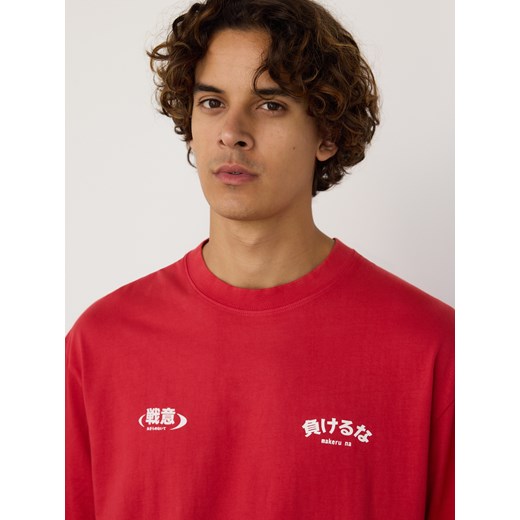 Reserved - T-shirt loose z nadrukiem - intenstywna czerwień ze sklepu Reserved w kategorii T-shirty męskie - zdjęcie 185563013
