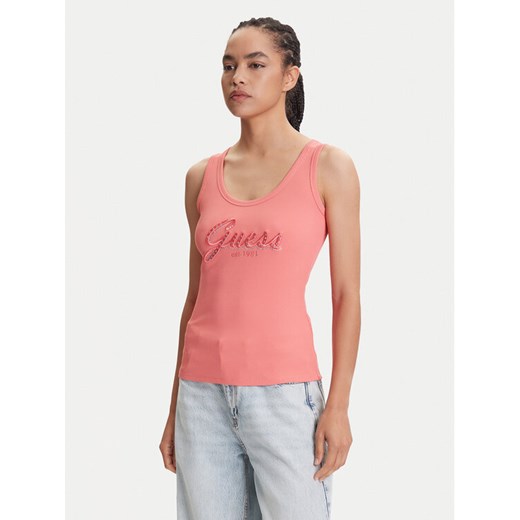 Guess Top W5YP00 KCXJ2 Różowy Regular Fit ze sklepu MODIVO w kategorii Bluzki damskie - zdjęcie 185564300