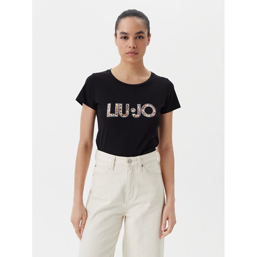 Liu Jo Beachwear T-Shirt VA5154 JS003 Czarny Regular Fit ze sklepu MODIVO w kategorii Bluzki damskie - zdjęcie 185564352