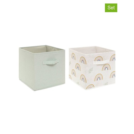 WellHome for Kids Pudełka (2 szt.) w kolorze zielono-kremowym ze wzorem - 29 x 29 x 29 cm - id: 17240296 - marki Wellhome For Kids - 185565572 WellHome for Kids Pudełka (2 szt.) w kolorze zielono-kremowym ze wzorem - 29 x 29 x 29 cm ze sklepu Limango Polska w kategorii Akcesoria i przechowywanie - zdjęcie 185565572