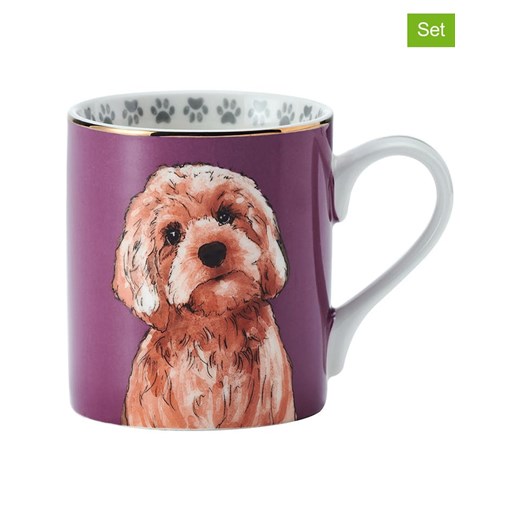 Mikasa Kubki (2 szt.) &quot;Cockapoo&quot; w kolorze fioletowo-jasnobrązowym - 280 ml ze sklepu Limango Polska w kategorii Naczynia - zdjęcie 185565720