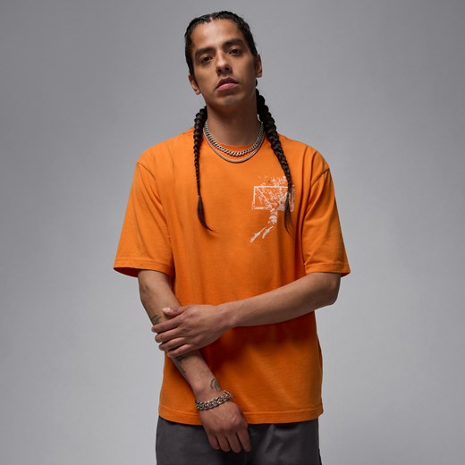 Męski oversizowy T-shirt z grafiką Jordan Brooklyn - Pomarańczowy Jordan S Nike poland