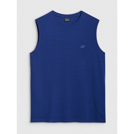Męska koszulka bez rękawów 4F 4FRSS25TSLEM233 - granatowa ze sklepu Sportstylestory.com w kategorii T-shirty męskie - zdjęcie 185568121