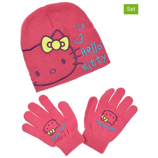 Hello Kitty 2-częściowy zestaw &quot;Hello Kitty&quot; w kolorze różowym ze sklepu Limango Polska w kategorii Czapki dziecięce - zdjęcie 185568354