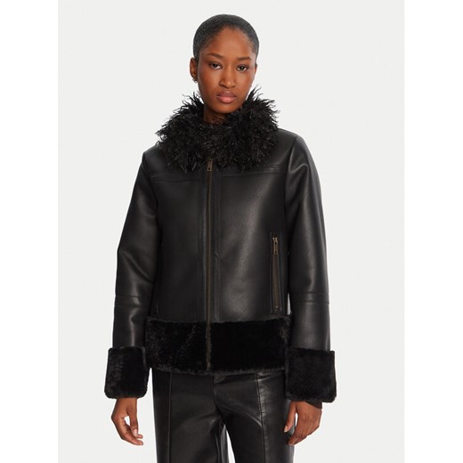 TWINSET Kurtka z imitacji skóry 252TP2410 Czarny Regular Fit ze sklepu MODIVO w kategorii Kurtki damskie - zdjęcie 185570431