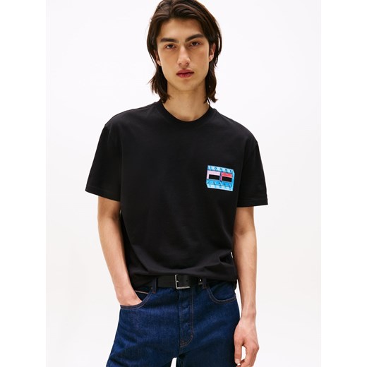 Tommy Jeans Koszulka męska Mężczyźni Bawełna czarny nadruk ze sklepu vangraaf w kategorii T-shirty męskie - zdjęcie 185572351