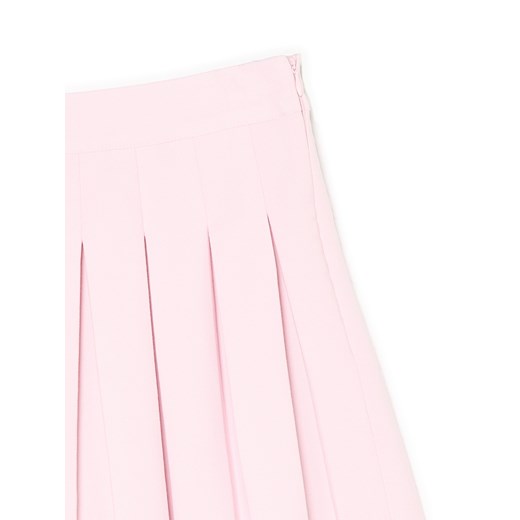 Cropp - Różowa plisowana spódnica mini - różowy Cropp XL Cropp