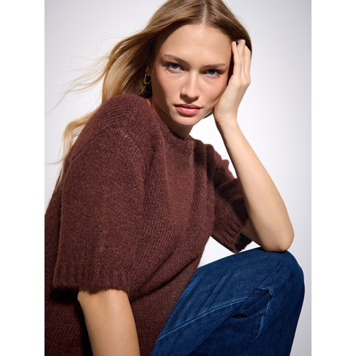 Mohito - Brązowy sweter z dodatkiem wełny - brązowy Mohito XS Mohito