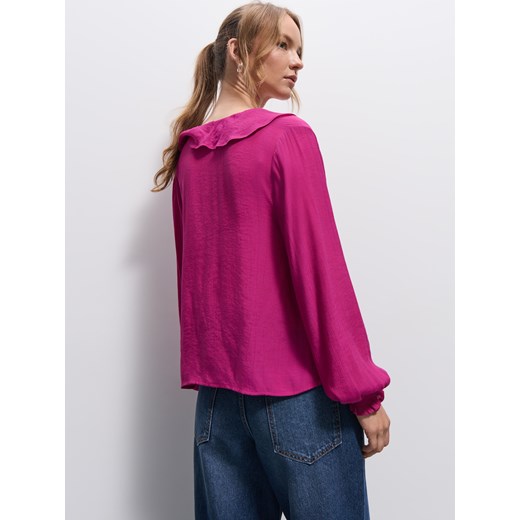 Mohito - Różowa bluzka z falbanami - fioletowy Mohito 40 Mohito