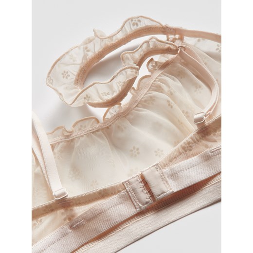 Reserved - Siateczkowy biustonosz - kremowy Reserved XL Reserved