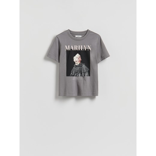 Reserved - T-shirt Marilyn Monroe - ciemnoszary ze sklepu Reserved w kategorii Bluzki damskie - zdjęcie 185574083