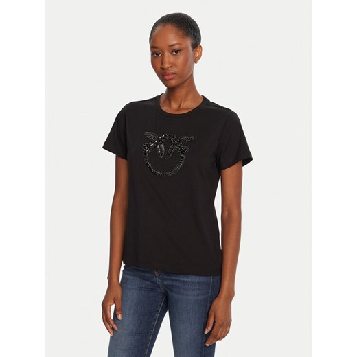 PINKO T-Shirt Quentin 100535 A2RN Czarny Regular Fit ze sklepu MODIVO w kategorii Bluzki damskie - zdjęcie 185575303