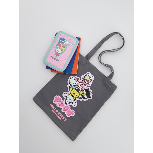 Reserved - Materiałowa torba Hello Kitty & Friends - ciemnoszary ze sklepu Reserved w kategorii Torby i walizki dziecięce - zdjęcie 185577922