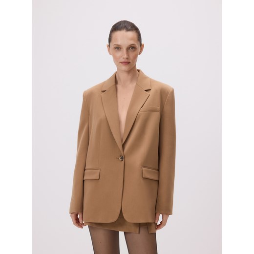 Reserved - Jednorzędowa marynarka - beżowy ze sklepu Reserved w kategorii Marynarki damskie - zdjęcie 185578151