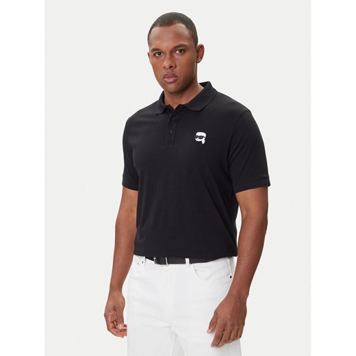 KARL LAGERFELD Polo 745710 500224 Czarny Regular Fit ze sklepu MODIVO w kategorii T-shirty męskie - zdjęcie 185579351
