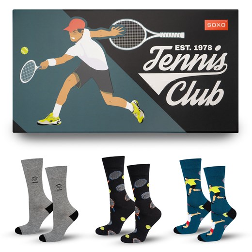 Skarpetki męskie kolorowe SOXO Tenis - 3 pary ze sklepu Sklep SOXO w kategorii Skarpetki męskie - zdjęcie 185579484