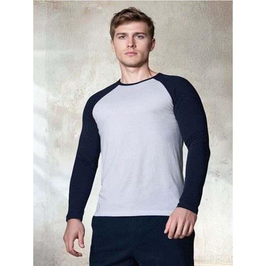 Sinsay - Bawełniana koszulka longsleeve - biały ze sklepu Sinsay w kategorii T-shirty męskie - zdjęcie 185580931