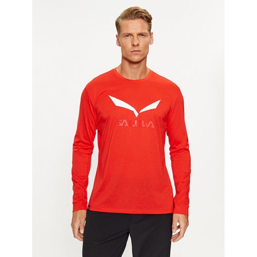 Salewa Koszulka techniczna Solidlogo Dry 27340 Czerwony Regular Fit ze sklepu MODIVO w kategorii T-shirty męskie - zdjęcie 185583481