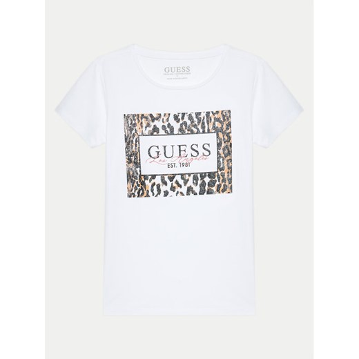 Guess T-Shirt J4BI17 J1314 Biały Regular Fit ze sklepu MODIVO w kategorii T-shirty chłopięce - zdjęcie 185583543