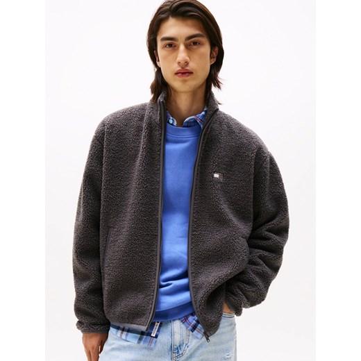 Tommy Jeans Męska kurtka pluszowa Mężczyźni antracytowy jednolity ze sklepu vangraaf w kategorii Kurtki męskie - zdjęcie 185589601