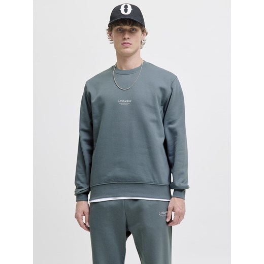 Jack & Jones Bluza męska - JJEsoho Mężczyźni Materiał dresowy niebieski jednolity ze sklepu vangraaf w kategorii Bluzy męskie - zdjęcie 185589620