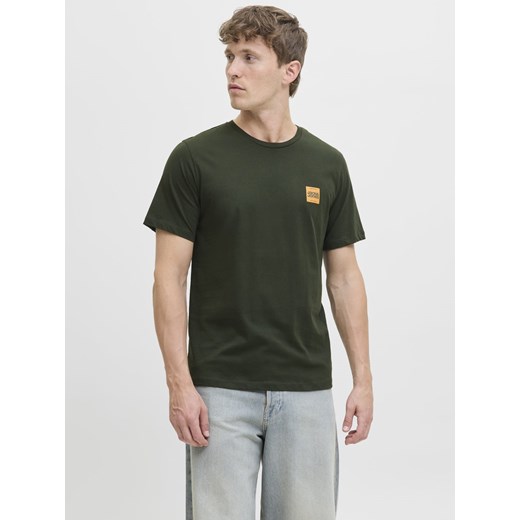 Jack & Jones Koszulka męska - JJBrandy Mężczyźni Bawełna oliwkowy jednolity ze sklepu vangraaf w kategorii T-shirty męskie - zdjęcie 185589621