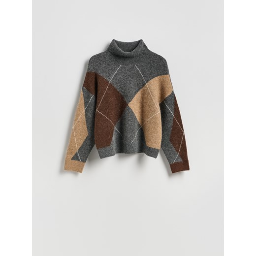 Reserved - Sweter z golfem - wielobarwny ze sklepu Reserved w kategorii Swetry damskie - zdjęcie 185590183