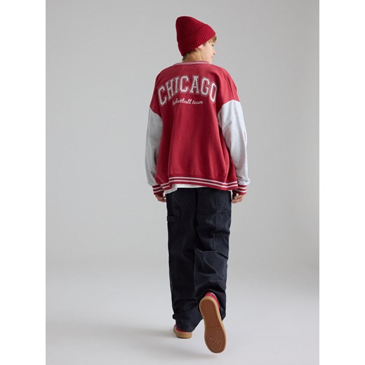 Reserved - Bluza bomber oversize - czerwony ze sklepu Reserved w kategorii Bluzy chłopięce - zdjęcie 185590841