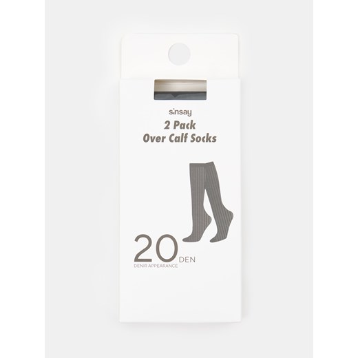 Sinsay - Prążkowane skarpetki 2 pack - czarny Sinsay One Size Sinsay