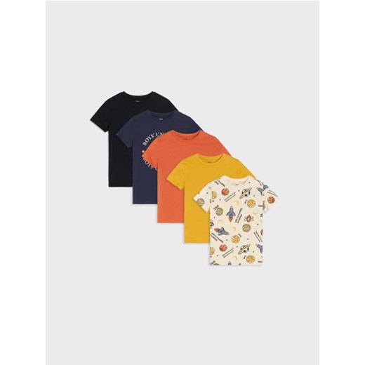 Sinsay - Koszulki 5 pack - granatowy - id: 070FT-59X - marki Sinsay - 185591872 Sinsay - Koszulki 5 pack - granatowy ze sklepu Sinsay w kategorii T-shirty chłopięce - zdjęcie 185591872