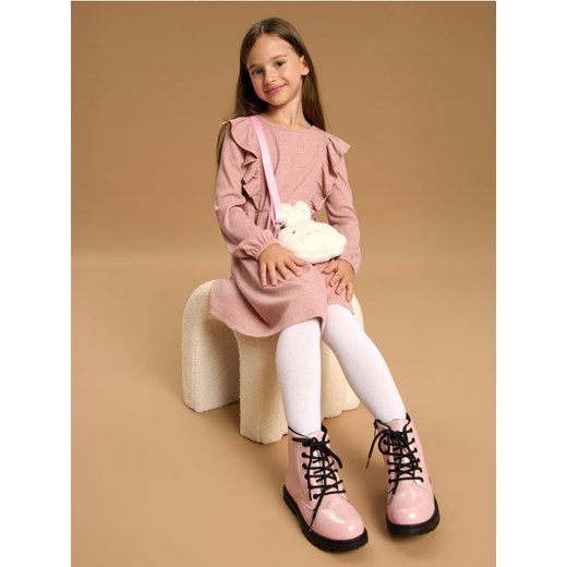 Sinsay - Lakierowane botki z ociepleniem - różowy Sinsay 27 Sinsay