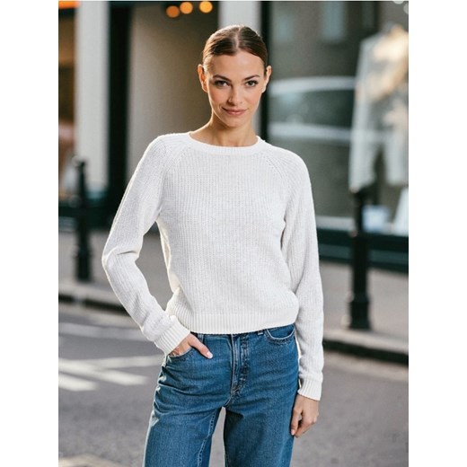 Sinsay - Basic sweter z długimi rękawami - kremowy ze sklepu Sinsay w kategorii Swetry damskie - zdjęcie 185591921