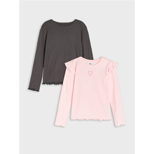 Sinsay - Koszulki z długimi rękawami 2 pack - wielobarwny ze sklepu Sinsay w kategorii Bluzki dziewczęce - zdjęcie 185592020