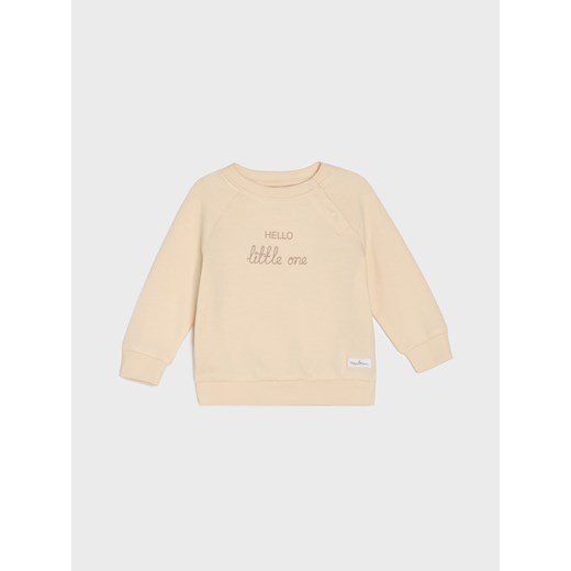 Sinsay - Bluza z napisem - kremowy Sinsay 80 (9-12 m) Sinsay