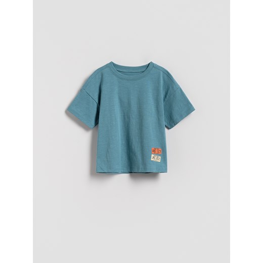 Reserved - Bawełniany t-shirt - niebieski ze sklepu Reserved w kategorii T-shirty chłopięce - zdjęcie 185593354