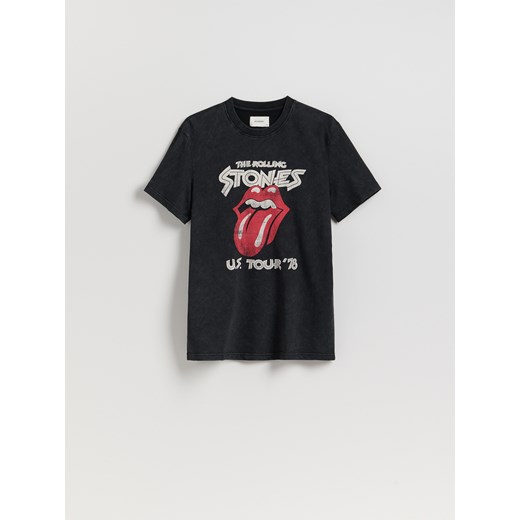Reserved - T-shirt ROLLING STONES - czarny ze sklepu Reserved w kategorii T-shirty męskie - zdjęcie 185593521