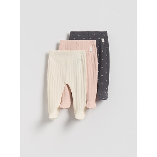 Reserved - Spodnie ze stopkami 3 pack - ciemnoszary ze sklepu Reserved w kategorii Odzież dla niemowląt - zdjęcie 185593794