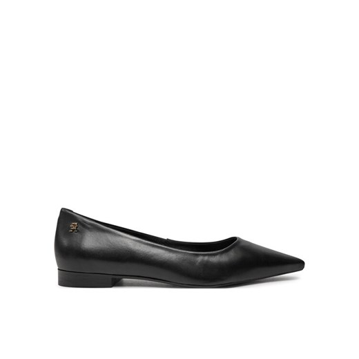 Baleriny Tommy Hilfiger Th Pointy Ballerina FW0FW08291 Czarny ze sklepu eobuwie.pl w kategorii Balerinki - zdjęcie 185596641