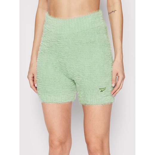 Reebok Szorty materiałowe Cozy Legging H46811 Zielony Fitted Fit ze sklepu MODIVO w kategorii Szorty - zdjęcie 185596874