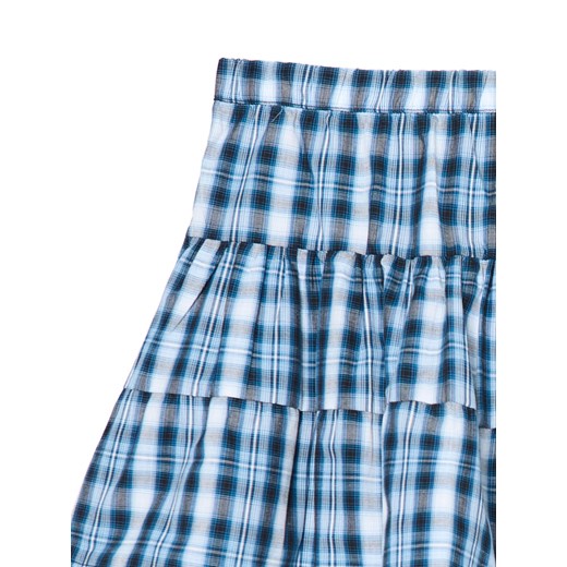 Cropp - Niebieska spódnica mini w kratę - granatowy Cropp S Cropp